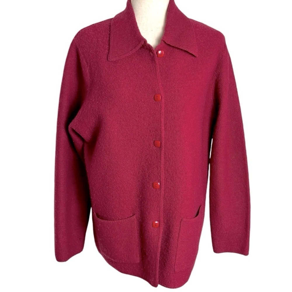 60’s‎ Vintage wool red jacket coat size S lagenlook minimalist
